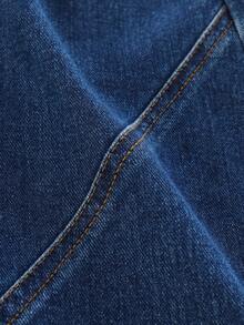 Young Boy Elastic Waist Straight Leg Jeans - Dark Wash - View 8