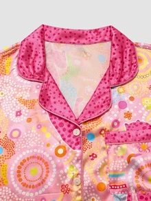 Chillnights Plus Size Young Polka Dot Print Top And Pants Pajama Set - Multicolor - View 7