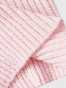 ROMWE Kawaii Sweater Pullover Lengan Lentera Off-Shoulder Motif Z Rajutan Tebal Romantis Seksi dengan Desain Bahu Terbuka, Warna Abu-abu Tua - Berwarna merah muda - View 5