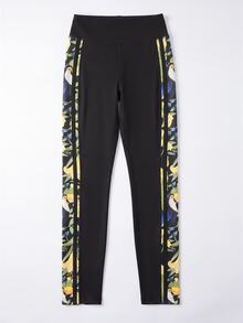 CAJUNI Women's Athletic Leggings (Tropical Toucan Print On Side - Black - View 9