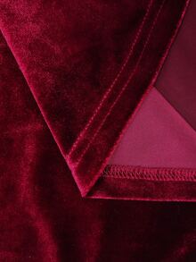 Elenzga Plus Size Luxury Sequin Pleated Elegant Dress - Burgundy - View 6