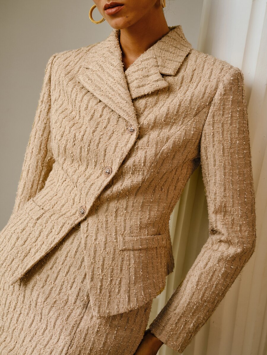 ZEYLAH Women's Solid Color Casual Versatile Daily Long Sleeve Jacket - Khaki - View 1