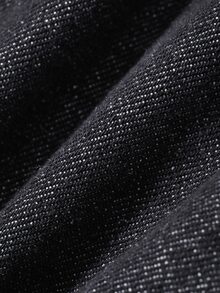 Dazy-Less Autumn Cotton Black Turn-Down Collar Button Pocket Decor Washed Loose Long Sleeve Short Denim Jacket Coat For Women - Black - View 7