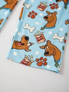 SCOOBY-DOO X SHEIN Tween Boy Cartoon Print Long Sleeve Top And Pants Loungewear Set - Multicolor - View 7