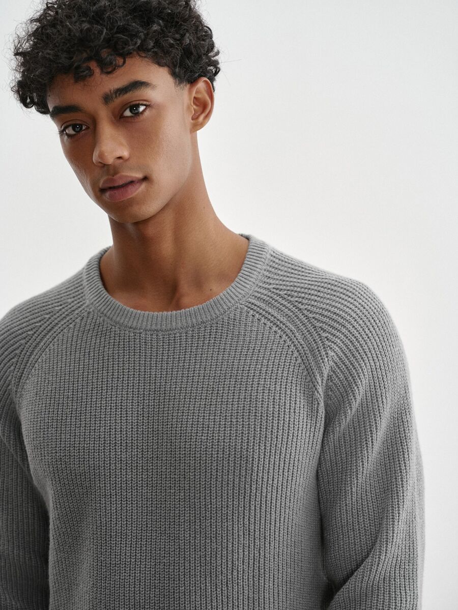 TOKVUE Men's Solid Color Casual Versatile Daily Wear Long Sleeve Sweater - Grey - View 1