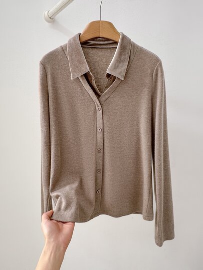 Rusticease Top de uso diario casual de unicolor para mujeres de mediana edad y mayores