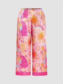 Chillnights Plus Size Young Polka Dot Print Top And Pants Pajama Set - Multicolor - View 3
