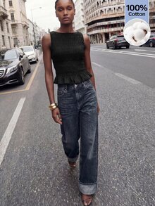 Maija 女款無袖短版緊身上衣，都市休閒收腰設計，適合夏季秋季、節慶、返校、外出與度假休閒穿搭 - 黑色 - 查看 6