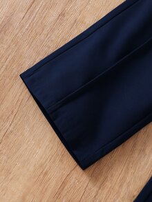 SHEIN 女童 4-7 歲 3 件套背心長袖上衣寬腿褲套裝，春季秋季配套穿搭，適合學校派對生日正式場合婚禮，白色棕色 - 寶藍色 - 查看 10