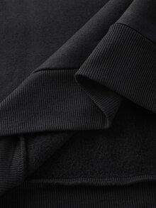SLATEMANN Herr sweatshirt med färgblock, lång ärm, avslappnad och mångsidig pullover - Svart - Visa 8