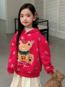 DAZY Tween Girl Cute Letter Print Long Sleeve Sweatshirt Sweatshirt - Red - View 5
