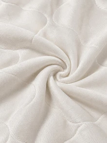SHEIN BASICS Women's Solid Color Zipper Casual Versatile Winter Padded Coat - White - View 7