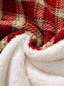EverLounge 2pcs Men's Autumn/Winter Minimalist Basic Fit Red Christmas Plaid Print & Cream White Lounge Pants - Multicolor - View 5