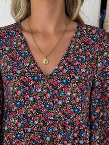 Easowa 女款休閒鄉村風波西米亞碎花長袖洋裝，秋季野花冬季黑色花卉針織衫，野餐日常穿搭 - 紫色 - 查看 9
