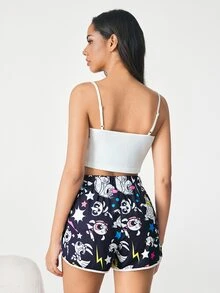 THE POWERPUFF GIRLS X SHEIN Women's Camisole Top And Shorts Pajama Set - White - View 2
