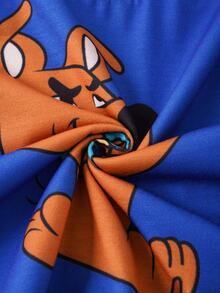 SCOOBY-DOO X SHEIN Baby Boy Cartoon Pattern Casual Daily Short Sleeve Top - Blue - View 6