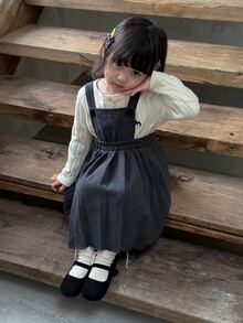 DAZY Infant/Toddler (Girl) Solid Color Pleated Casual Korean Style Layered Dress - Grey - View 6