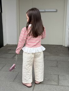 DAZY Baby Girl Comfortable Minimalist Loose Bottoms For Daily Wear - Apricot - View 2