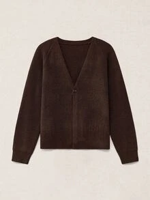 Calmiston New Autumn/Winter Style Wool Cardigan With Wide Shoulder Sleeves. Suitable For Outings, Formal Dinners, Parties, And Versatile Fashion Wear. - Brown - View 9