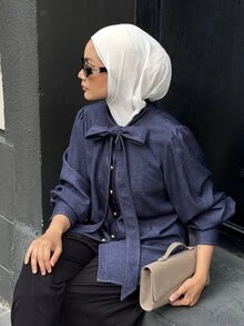 DAZY Blus & Kemeja Wanita - Biru - View 4