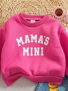 SHEIN Baby Girl Letter Graphic Pullover Sweatshirt & Cartoon Bee Butterfly Print Jeans Set - Multicolor - View 5