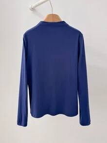 Rusticease Winter Clothes Women Casual Blouses Rhinestone Long Sleeve Casual T-Shirt Women Elegant Women's Blouses New Year Blue Chic - Navy Blue - View 2