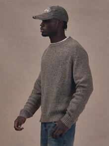 Mixed Knit Jumper Long SLeeve Front "Musero"Hanging Label Autum Winter Essentials - Brown - View 3
