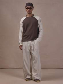 Musero Barrel Leg Belted Wovan Smart Joggers Autum Winter Essentials - Apricot - View 1