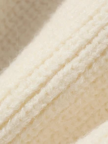REIGN AVE Autumn/Winter Beige Cross Halter Neck Cold Shoulder Loose Elegant Date Party Sweater - Beige - View 8