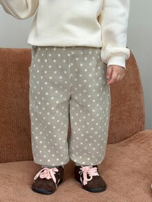DAZY Baby Girl Fashion Jacquard Pocket Cuffed Pants - Green - View 7