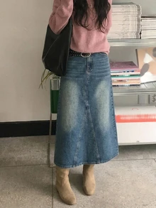 DAZY Women's Casual Versatile Daily Denim Skirt - Blue - View 3