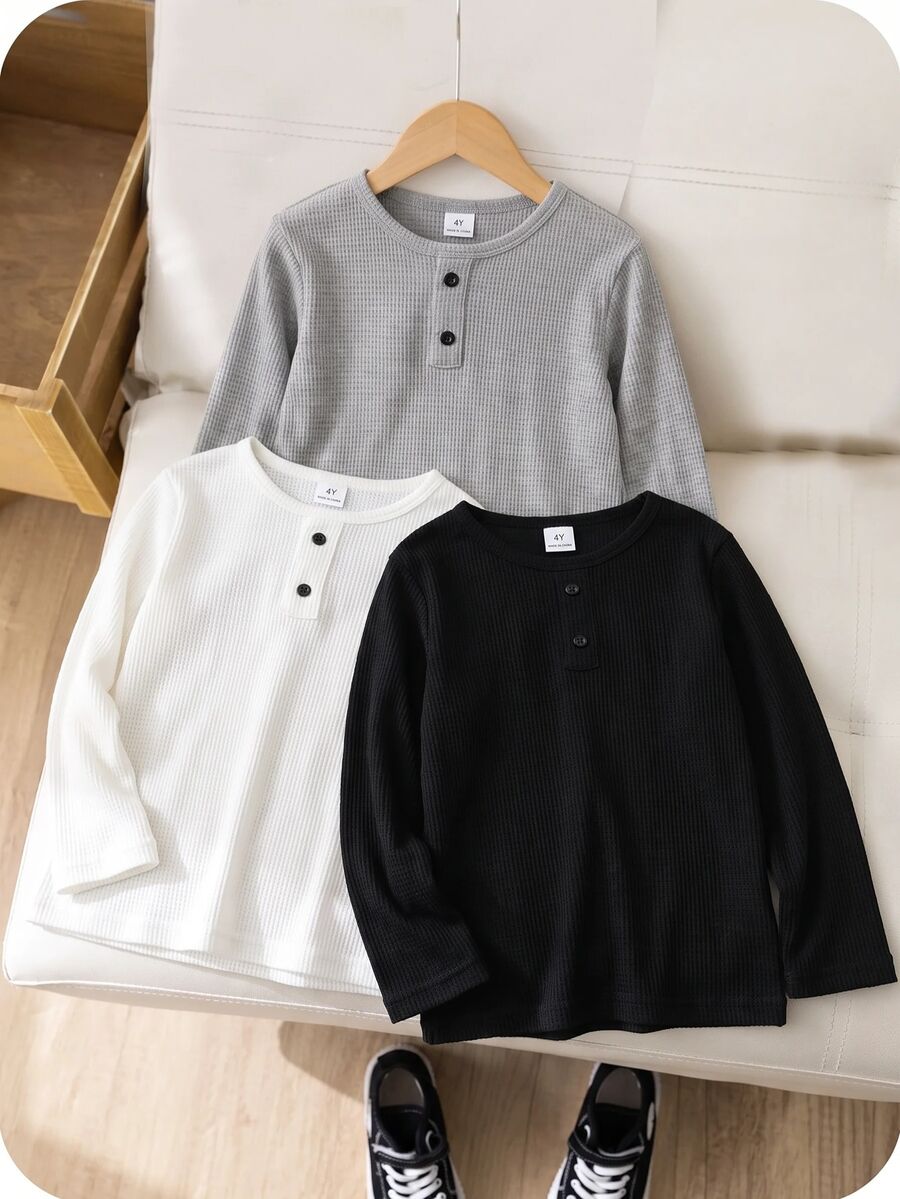 SHEIN 3件組青少年男孩T恤童裝 - 彩色 - 查看 1
