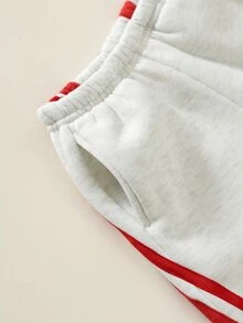 SHEIN 男嬰字母圖案拼色休閒日常長褲 - 彩色 - 查看 6