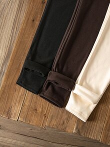 SHEIN 少女 3件組 素色修身休閒內搭褲套裝 - 彩色 - 查看 4