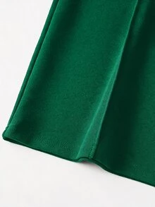 SHEIN LUNE 大尺碼女款純色休閒優雅百搭日常寬腿褲 秋季 - 薄荷綠 - 查看 3