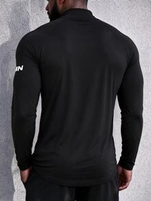 Gym Rark Men's Long Sleeve Turtleneck Sports T-Shirt - Black - View 2