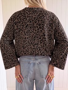 SHEIN EZwear 女款豹紋印花休閒百搭日常穿著T恤 - 彩色 - 查看 2
