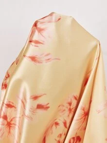 Arave Thickened Satin Stand Collar Frog Button Chinese Style Tie Dye Print Wide Sleeve Fashion Long Sleeve Shirt - Multicolor - View 8