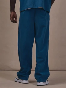 Musero Soft Touch Trousers Front Pleat Button Zip Fastening Co Ord Trousers Only Autum Winter Essentials - Blue - View 4