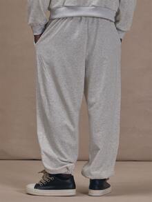 Musero Celana Jogger Abu-abu dengan Manset dan Pinggang Elastis, Motif Grafis "CEO", Setelan Jogger, Hanya untuk Musim Gugur dan Musim Dingin. - Grey - View 4
