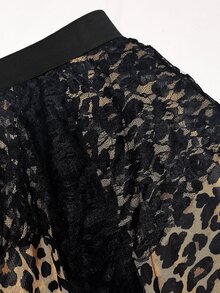Sweetra Rok Mini Vintage Asimetris Motif Renda Bohemian Ukuran Besar untuk Musim Gugur - MultiWarna - View 3