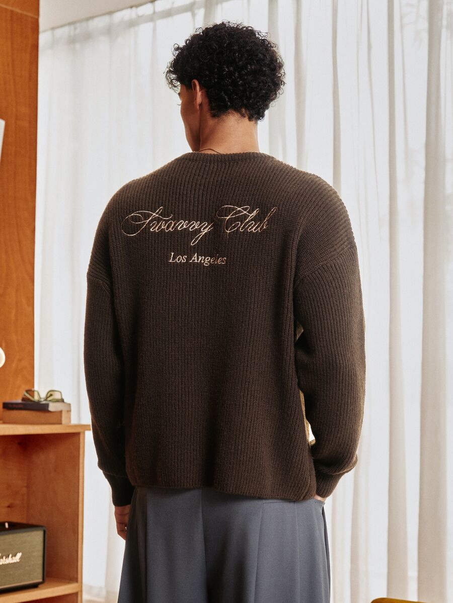 SWAVVY Jerseys para Hombre - Marrón - Ver 1