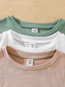 SHEIN 3件組青少年男孩T恤 - 彩色 - 查看 4