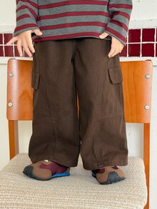 Dazy Kids Infant/Toddler (Boy) Loose Casual Washed Cargo Denim Pants - Brown - View 7
