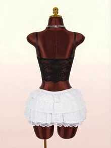 Amplova Women's Sexy Contrast Color Contrast Lace Slim Fit Cropped Camisole For Beach Vacation - Multicolor - View 5