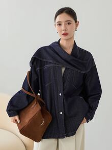 Dazy-Less Women Denim Jackets & Coats - Dark Wash - View 1