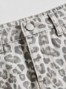 SHEIN MOD 女款迷你紅色棉質休閒牛仔裙 - 彩色 - 查看 5