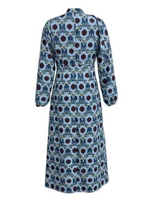 Nöista Women's V-Neck All-Over Print Casual Party Long Dress - Lake Blue - View 7