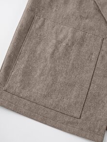 GlowEve CURVE Plus Size Women's Casual Vintage British Herringbone Tweed Jacket With Pockets - Brown - View 3