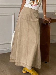 Livesso Women Denim Skirts - Coklat - View 1
